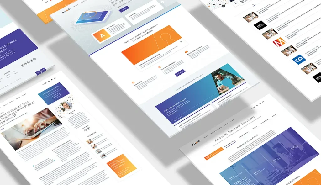 Agari website pages redesign case study image