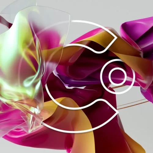 Outline Clear Digital “C” logo on an abstract, tech-inspired background representing emerging web development trends for B2B companies