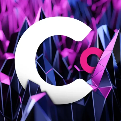 White Clear Digital “C” logo on an abstract background, representing insights on creating and implementing a B2B website design system.