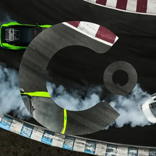 Clear Digital C logo over an abstract background representing visual brand audit for B2B tech companies