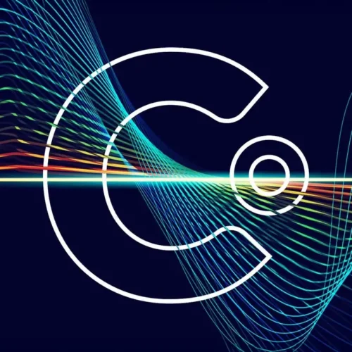 Clear Digital C logo over an abstract background representing building trust on B2B websites using customer voice