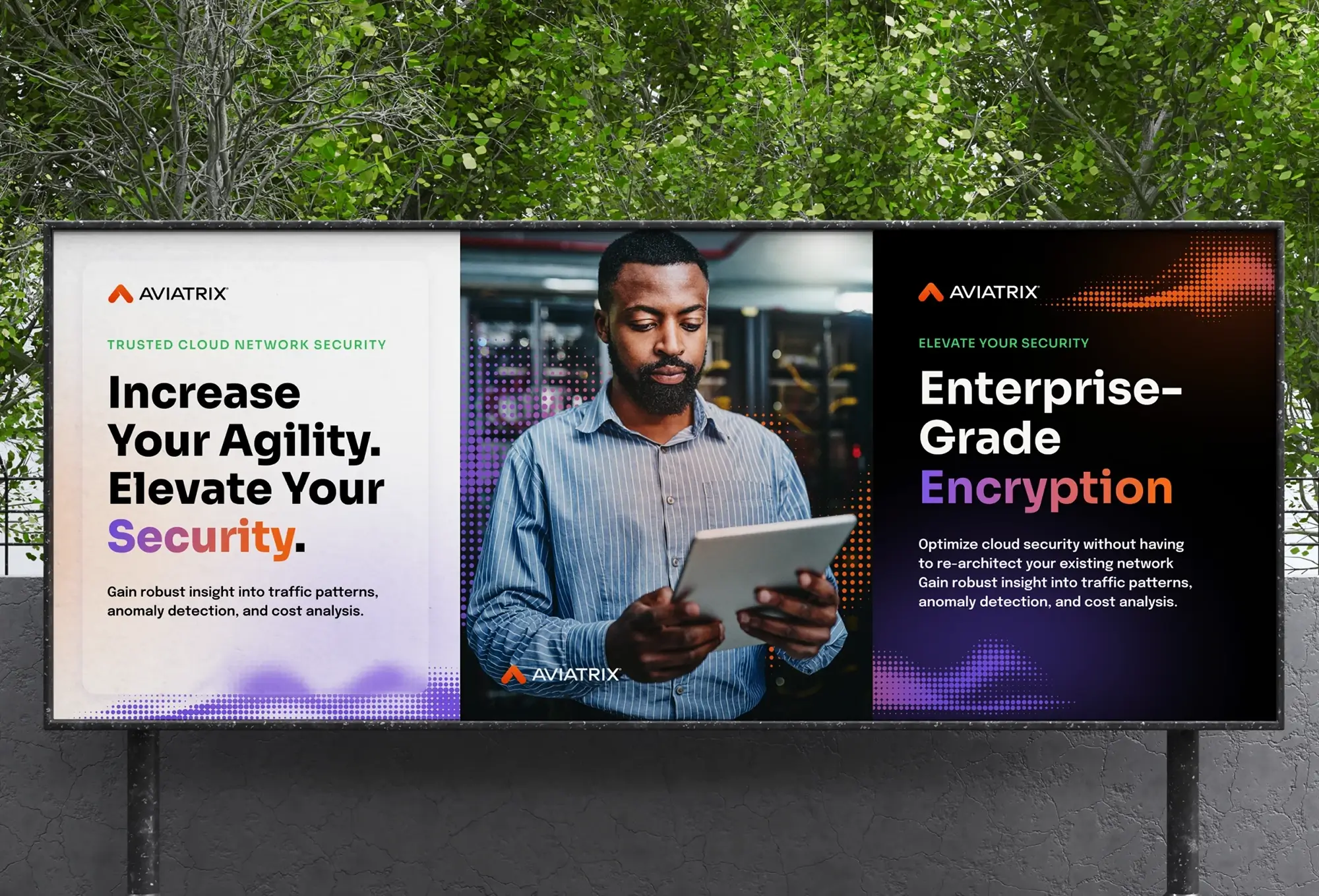 Billboard advertising Aviatrix cloud network security.