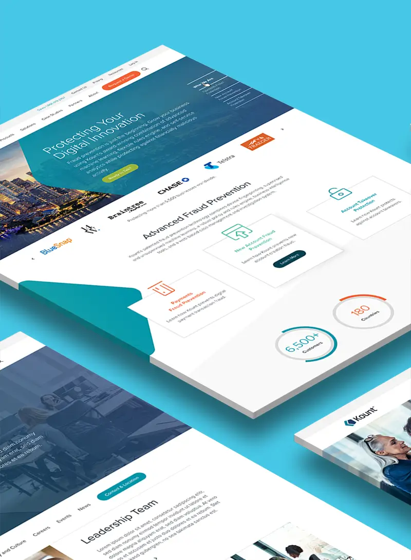 Kount website interface and dashboard design showcase