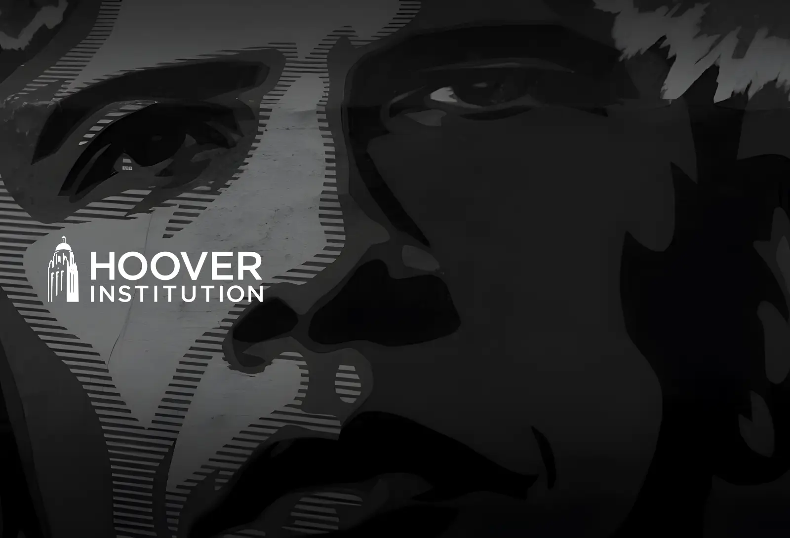 Hoover Institution branded monochrome portrait graphic.